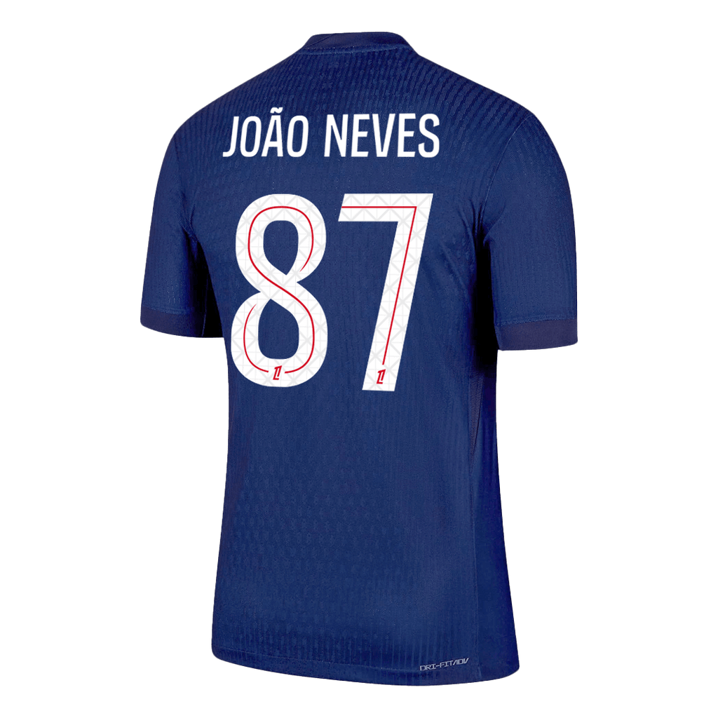 Player Version JOÃO NEVES #87 PSG Home Football Shirt 2025/26
