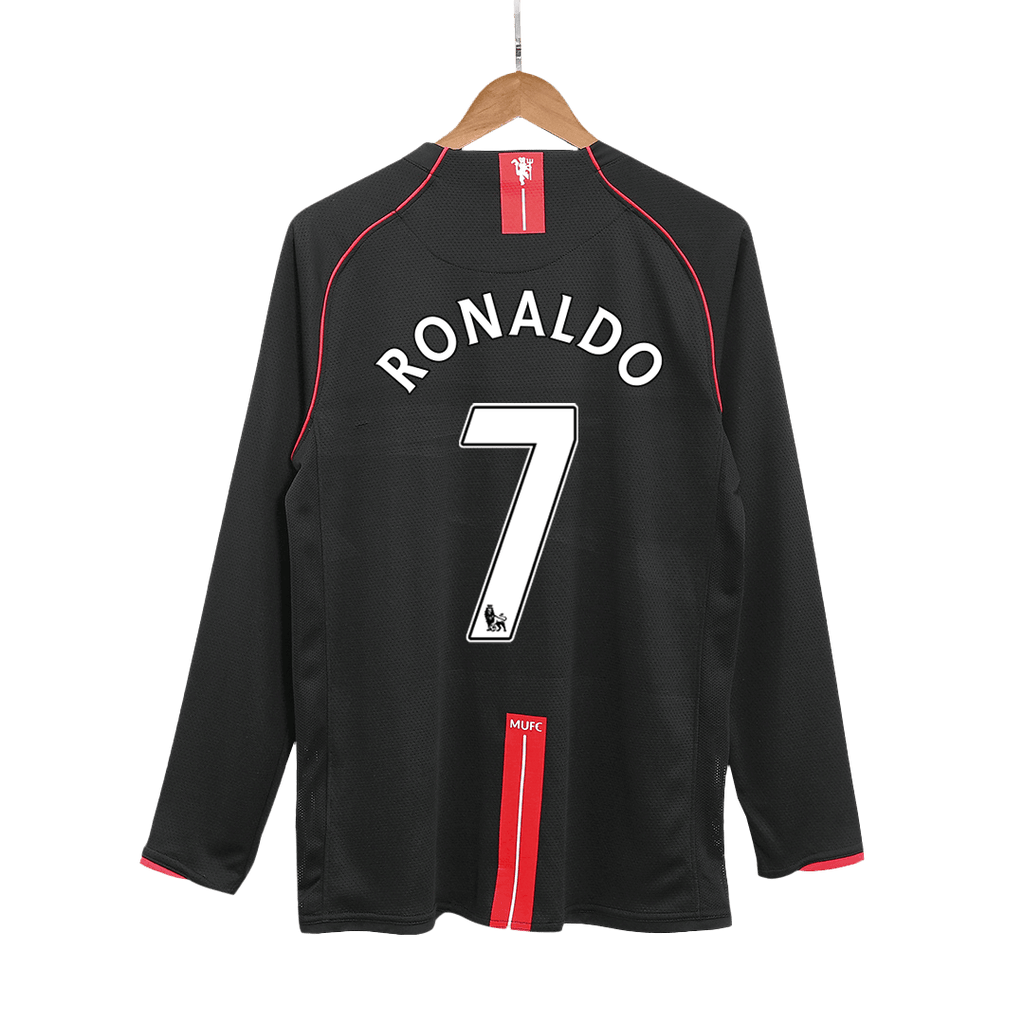 Retro RONALDO #7 2007/08 Manchester United Away Long Sleeve Football Shirt