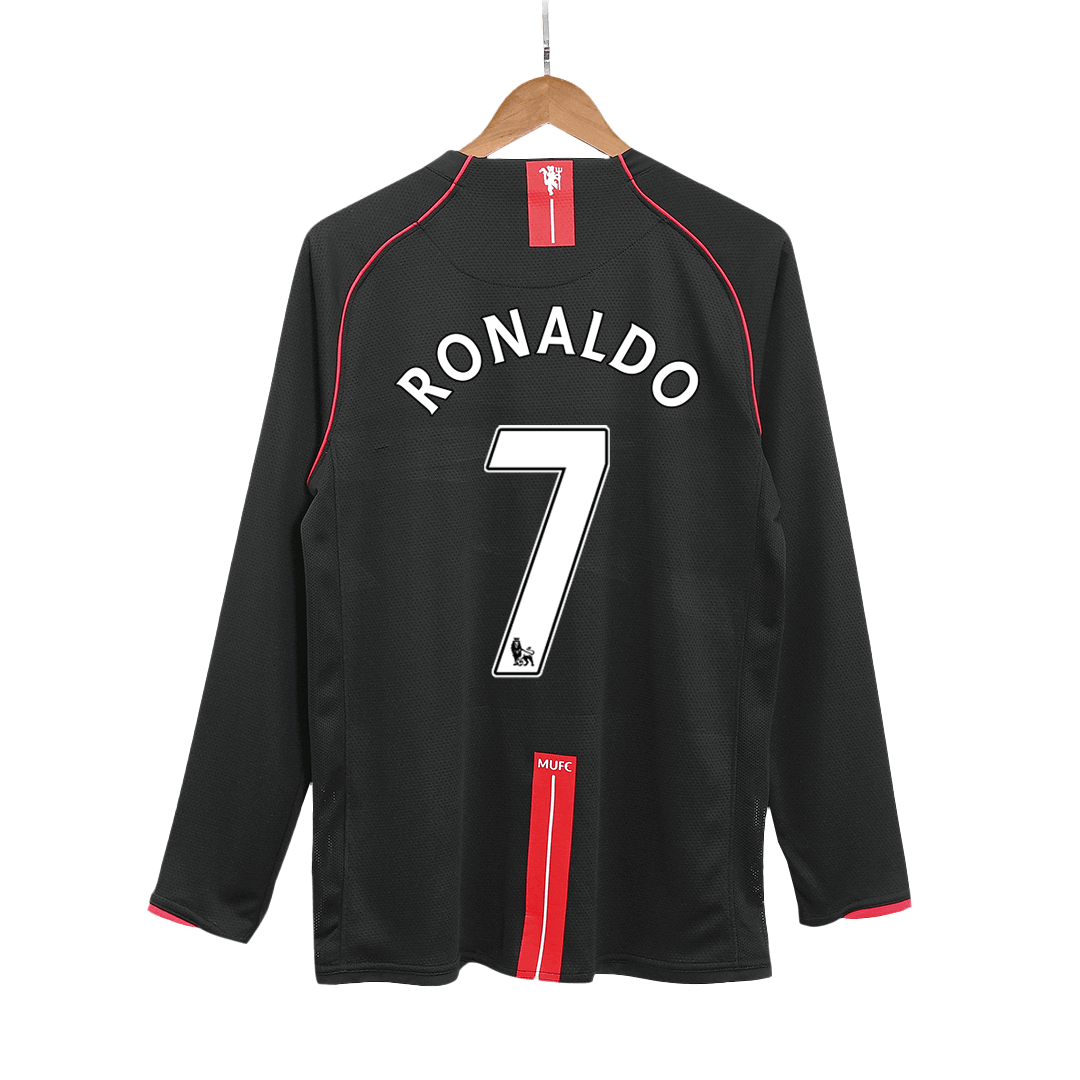 Retro RONALDO #7 2007/08 Manchester United Away Long Sleeve Football Shirt