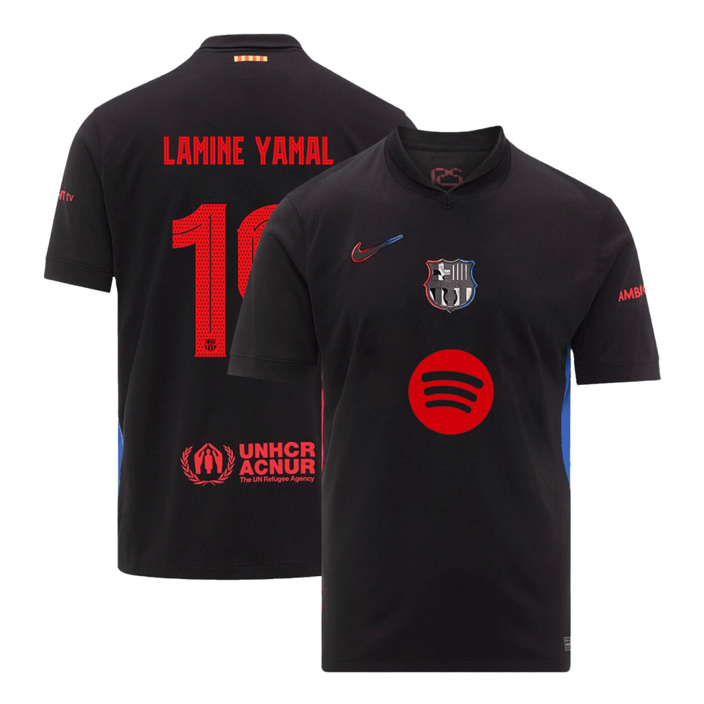 LAMINE YAMAL #19 Barcelona Away Football Shirt 2024/25 - UCL (Spotify Logo Without Text)