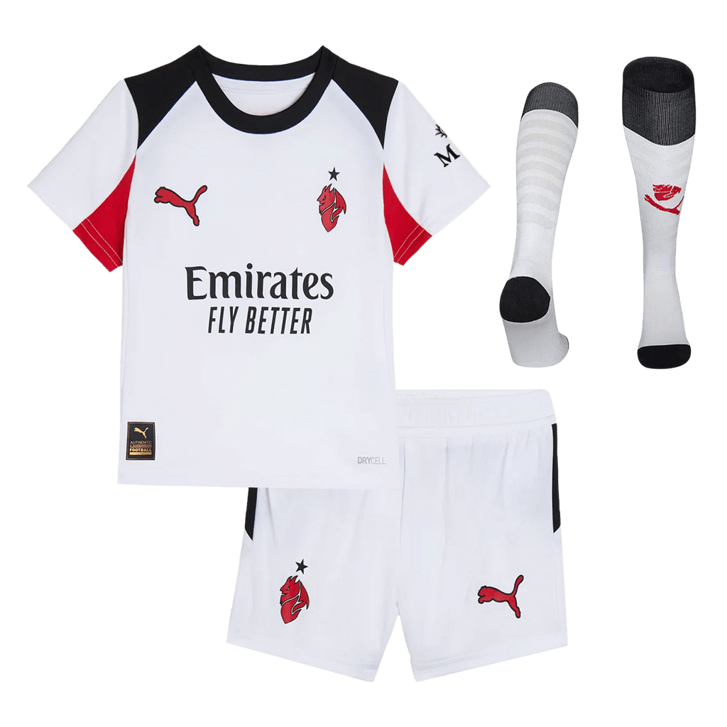 Kid's AC Milan Away Football Shirt Kit(Jersey+Shorts+Socks) 2025/26