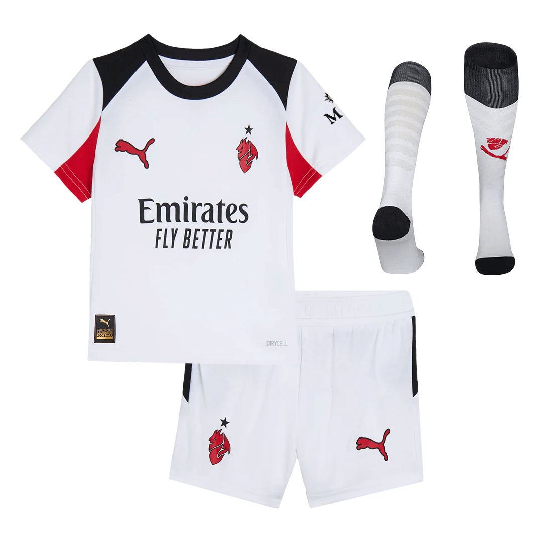 Kid's AC Milan Away Football Shirt Kit(Jersey+Shorts+Socks) 2025/26