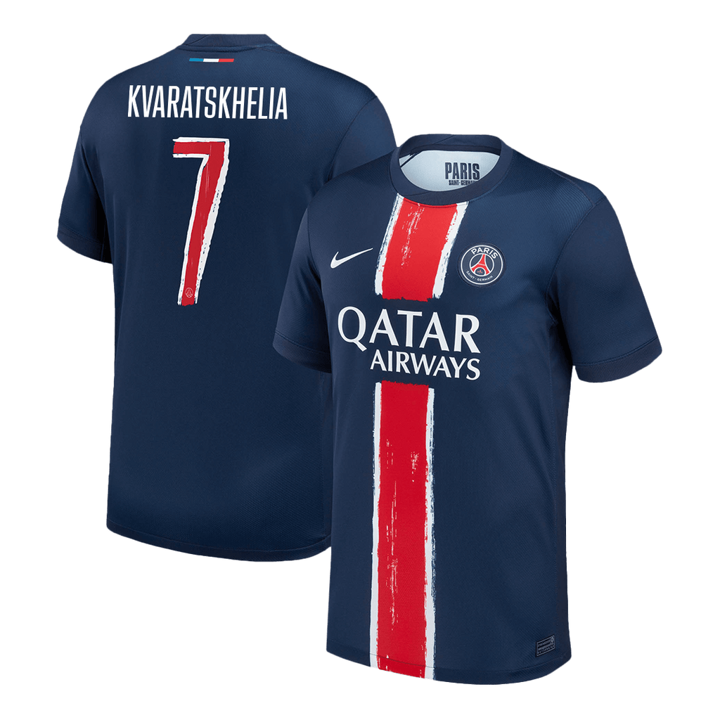 KVARATSKHELIA #7 PSG Home Football Shirt 2024/25 Navy - UCL