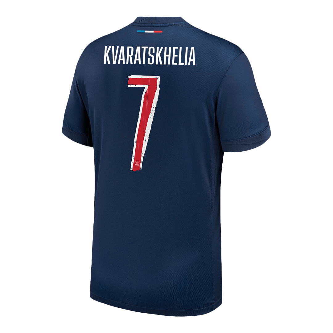 KVARATSKHELIA #7 PSG Home Football Shirt 2024/25 Navy - UCL