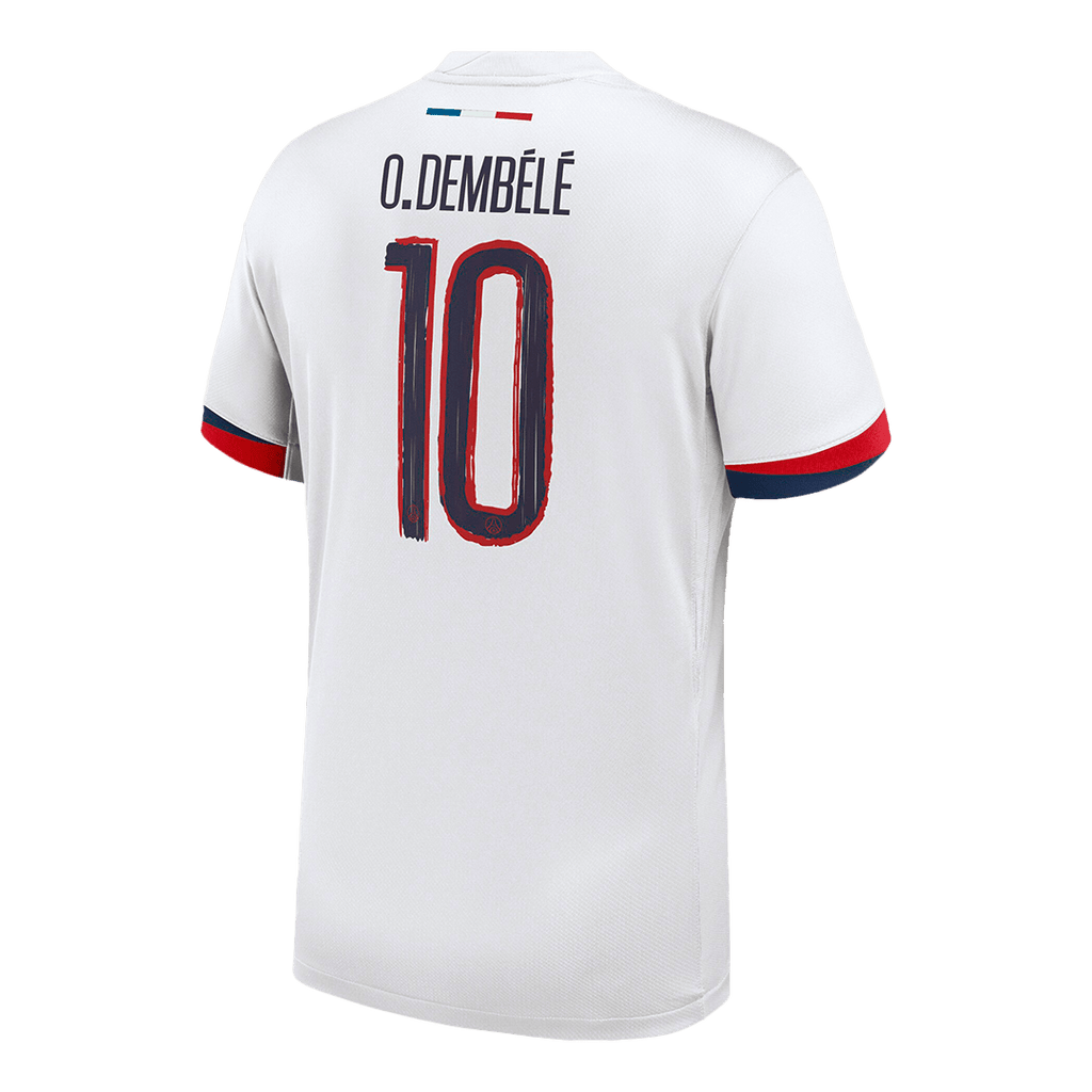 O.DEMBÉLÉ#10 PSG Away Football Shirt 2024/25 White - UCL