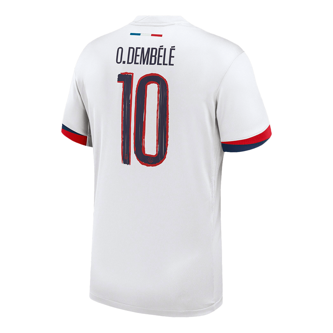 O.DEMBÉLÉ#10 PSG Away Football Shirt 2024/25 White - UCL