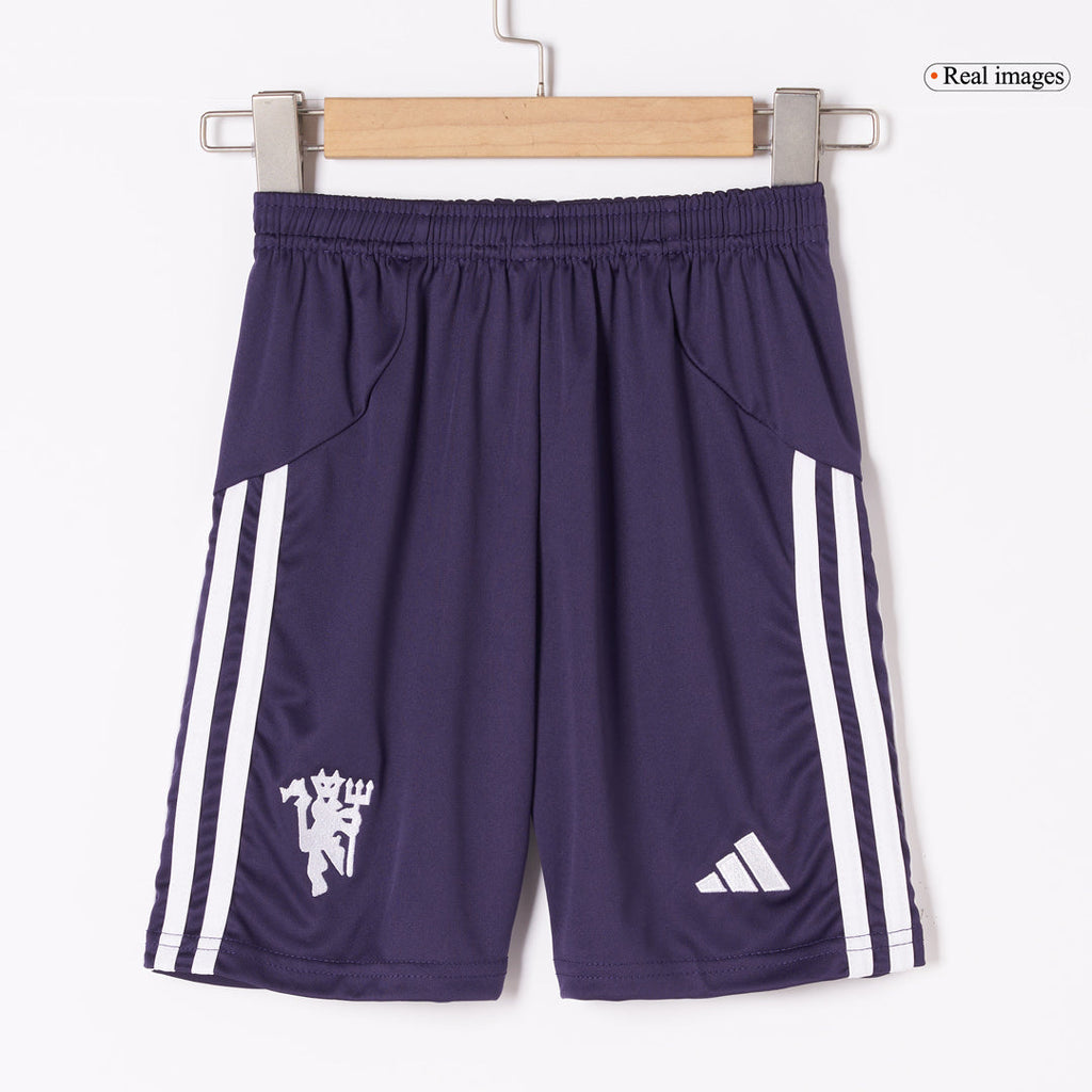 Kid's Manchester United Away Football Shirt Kit(Jersey+Shorts+Socks) 2025/26 White