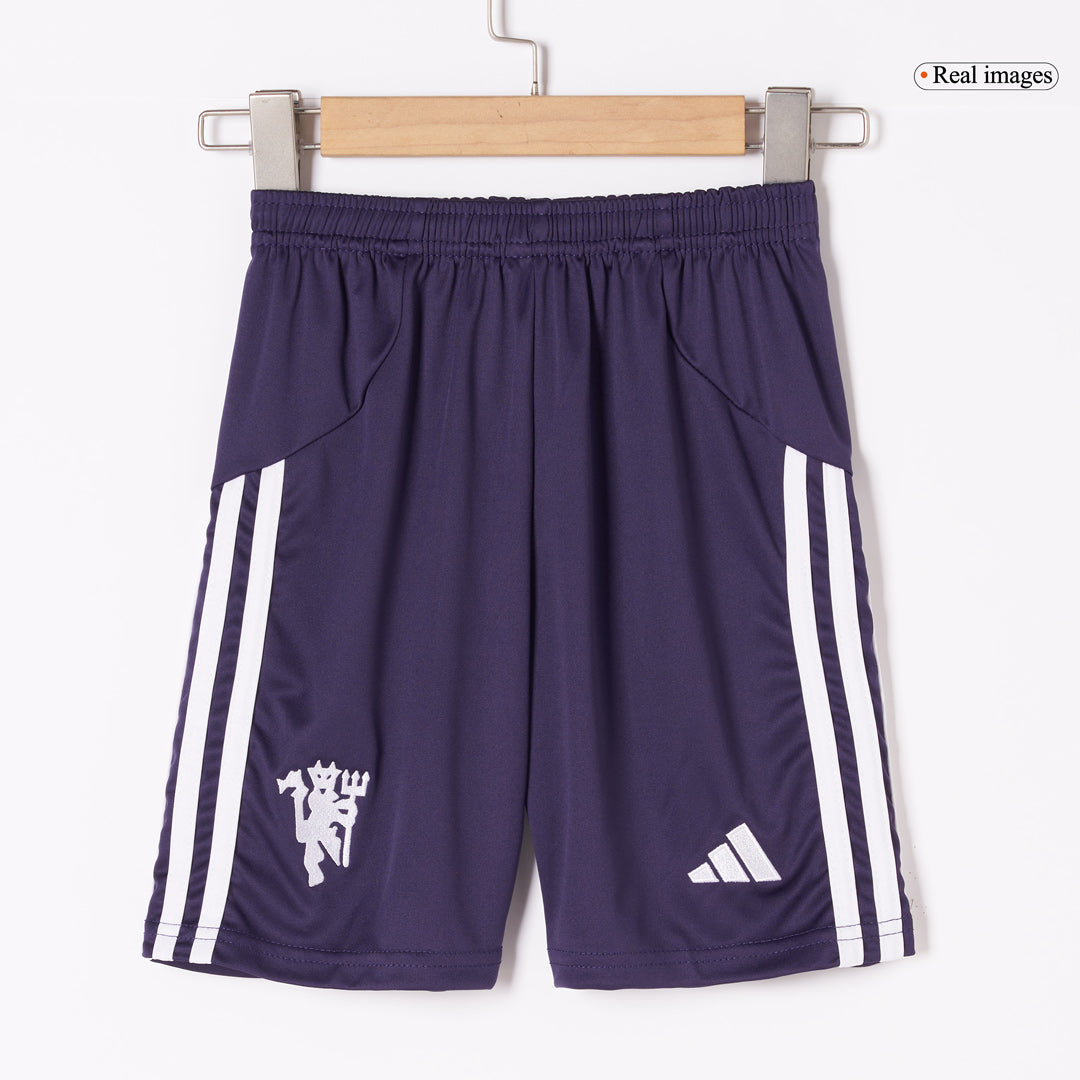 Kid's Manchester United Away Football Shirt Kit(Jersey+Shorts+Socks) 2025/26 White