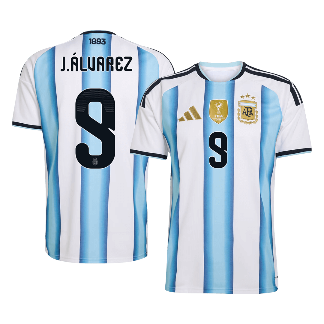 J.ÁLVAREZ #9 Argentina Home Football Shirt 2026