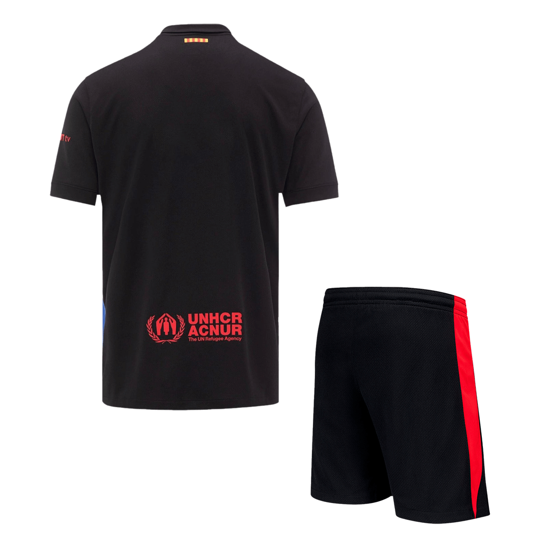 Barcelona Away Football Shirt Kit(Jersey+Shorts) 2024/25  - Spotify Logo Without Text