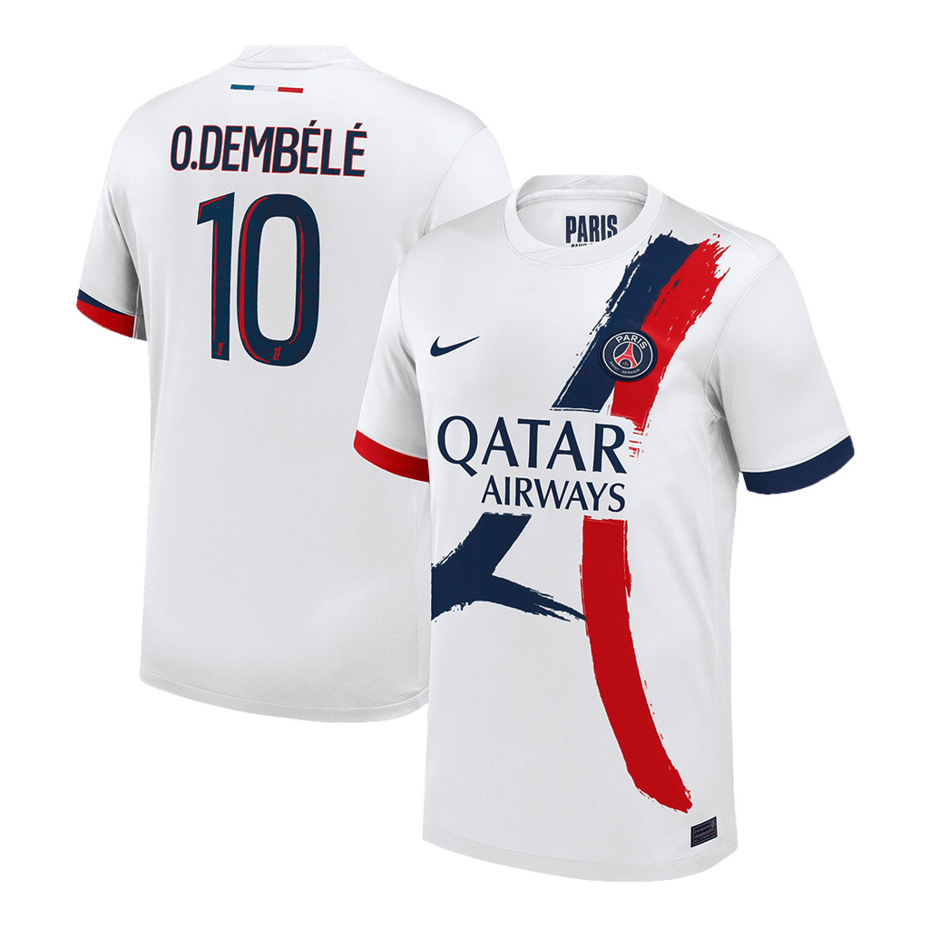 O.DEMBÉLÉ #10 PSG Away Football Shirt 2024/25 White
