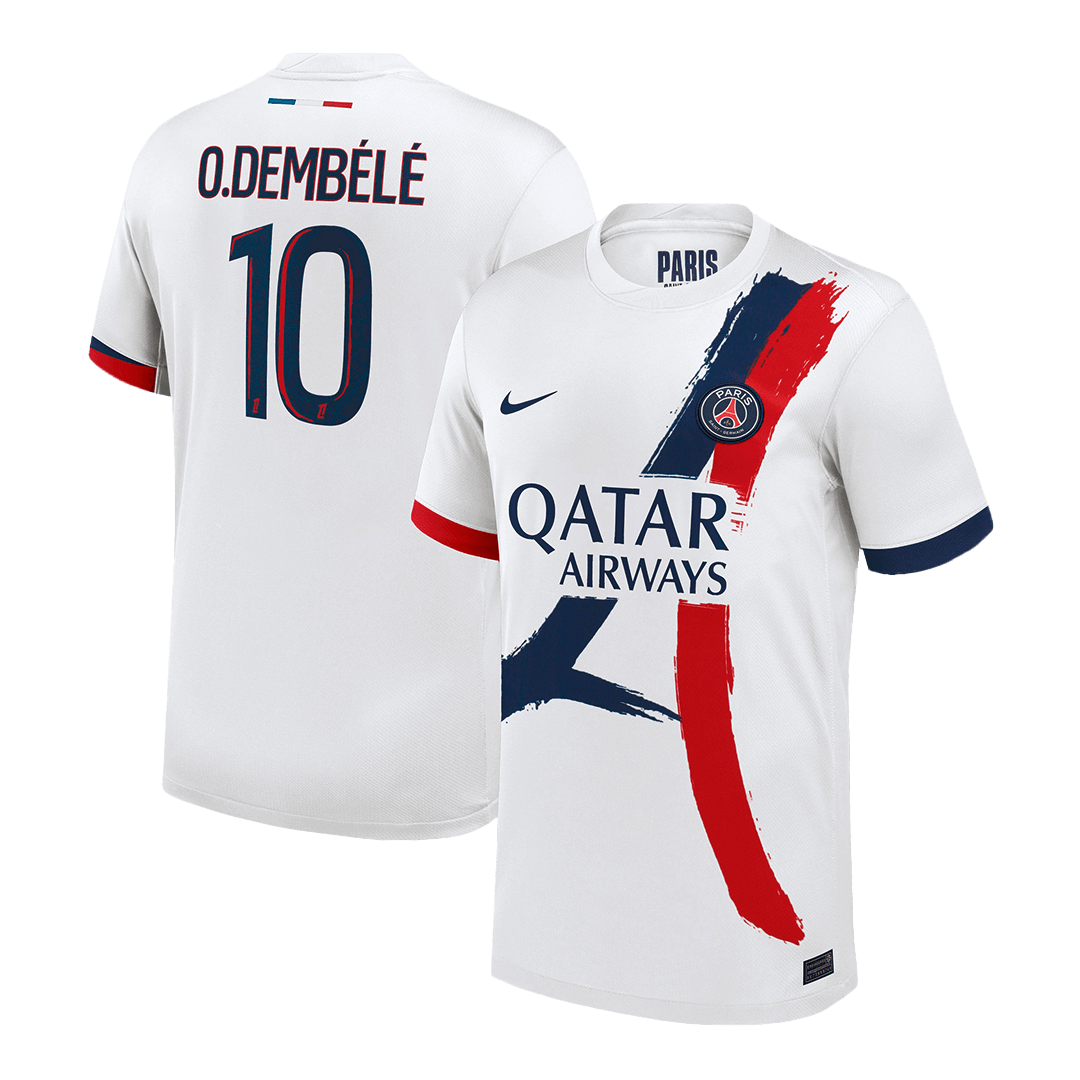 O.DEMBÉLÉ #10 PSG Away Football Shirt 2024/25 White