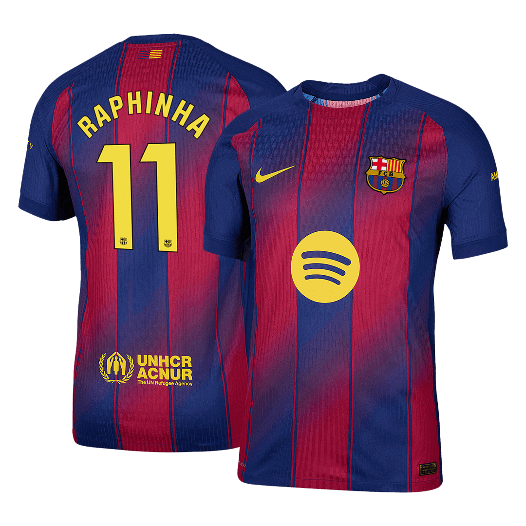 Player Version RAPHINHA #11 Barcelona Home Football Shirt 2025/26 Red&Blue