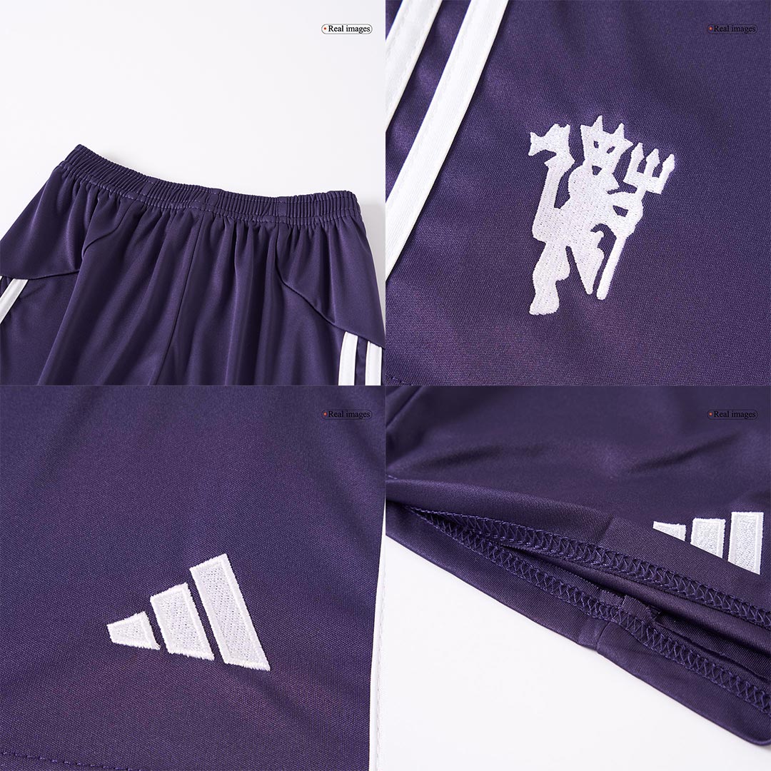 Kid's Manchester United Away Football Shirt Kit(Jersey+Shorts+Socks) 2025/26 White