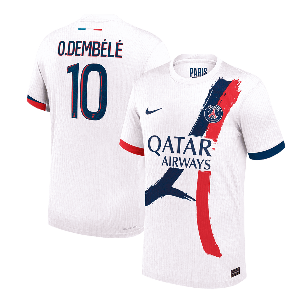 Player Version O.DEMBÉLÉ #10 PSG Away Football Shirt 2024/25 White