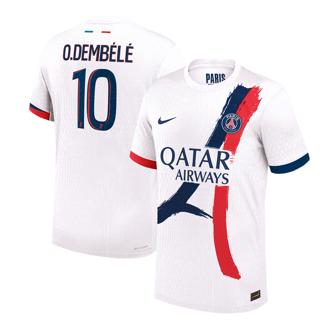 Player Version O.DEMBÉLÉ #10 PSG Away Football Shirt 2024/25 White