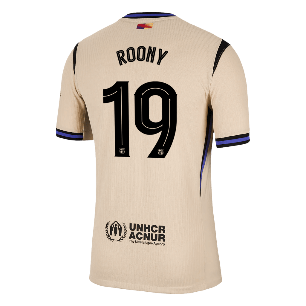 ROONY #19 Player Version Barcelona Away Football Shirt 2025/26 Yellow - UCL