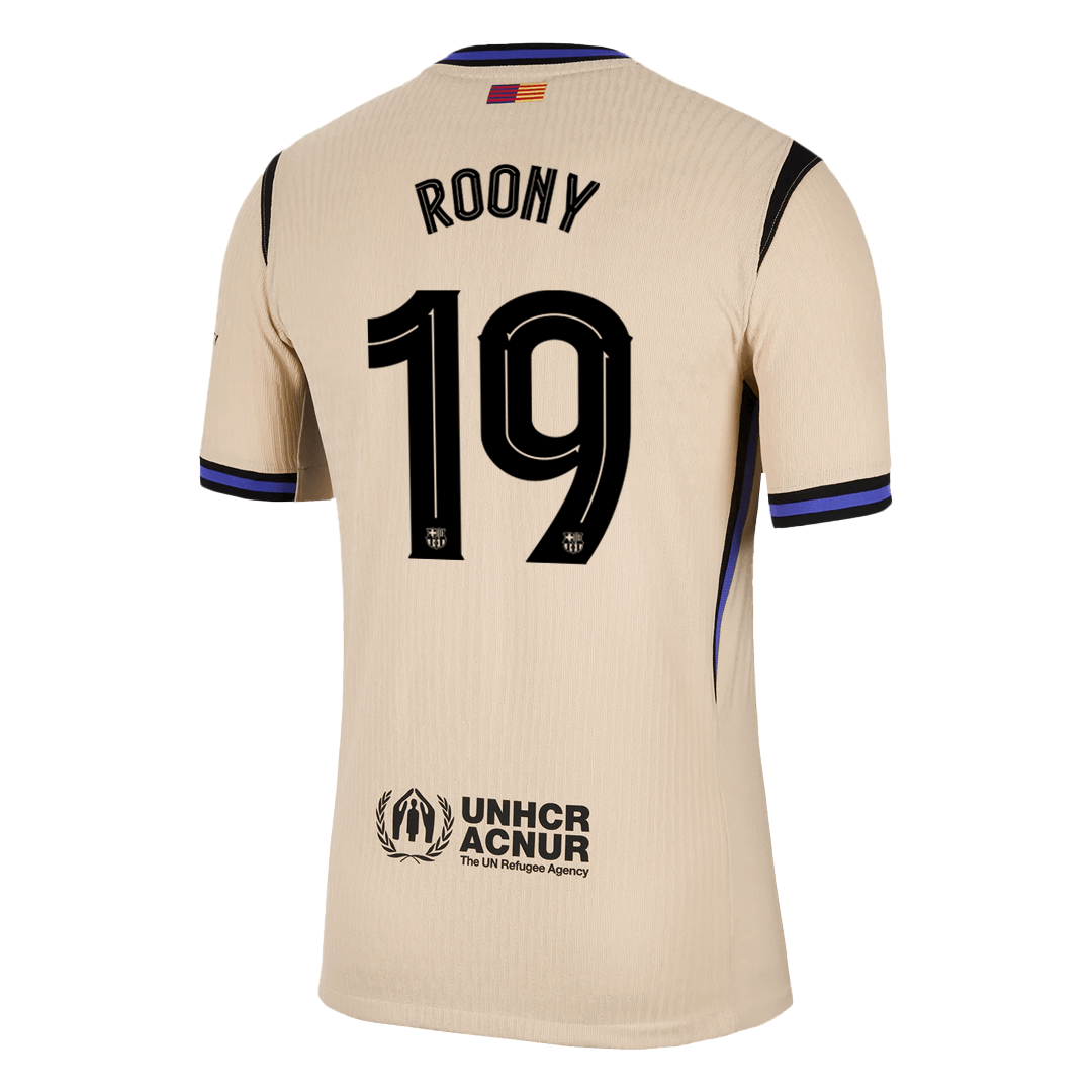 ROONY #19 Player Version Barcelona Away Football Shirt 2025/26 Yellow - UCL