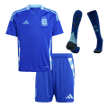 Kid's Argentina Away Football Shirt Kit(Jersey+Shorts+Socks) Copa America 2024