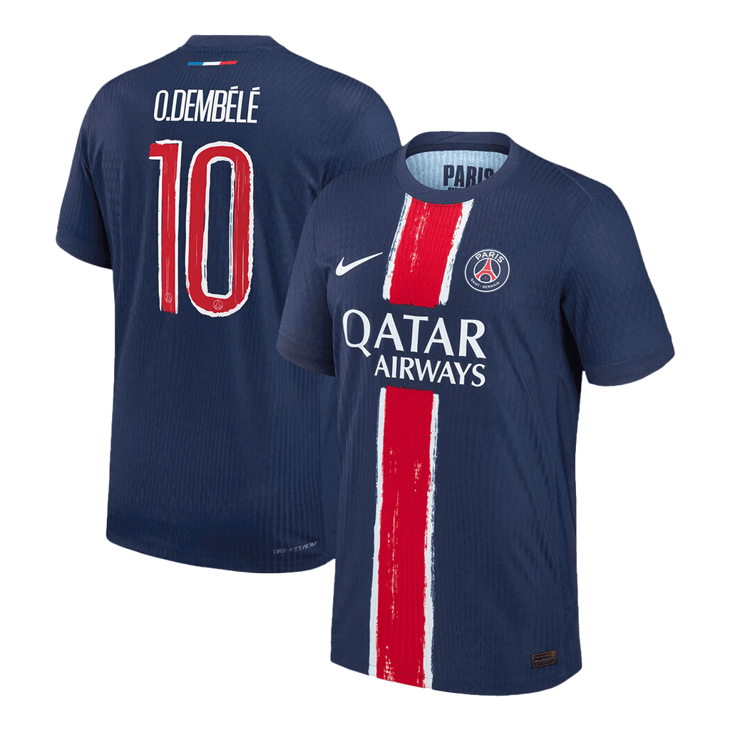 Player Version O.DEMBÉLÉ #10 PSG Home Football Shirt 2024/25 Navy - UCL