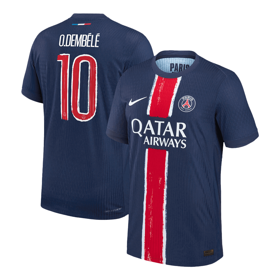 Player Version O.DEMBÉLÉ #10 PSG Home Football Shirt 2024/25 Navy - UCL