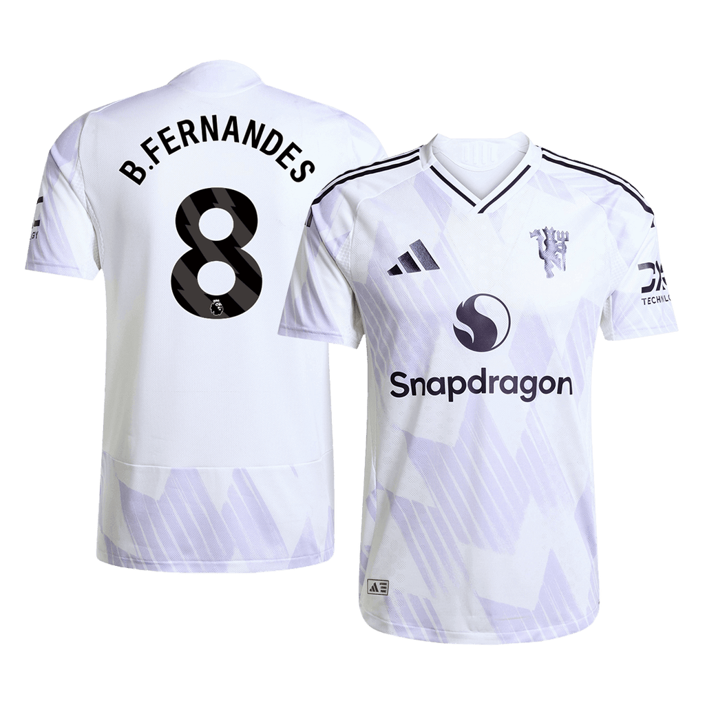 Player Version B.FERNANDES #8 Manchester United Away Football Shirt 2025/26 White