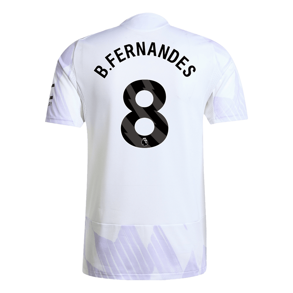Player Version B.FERNANDES #8 Manchester United Away Football Shirt 2025/26 White