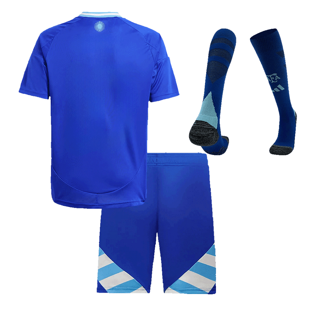Kid's Argentina Away Football Shirt Kit(Jersey+Shorts+Socks) Copa America 2024
