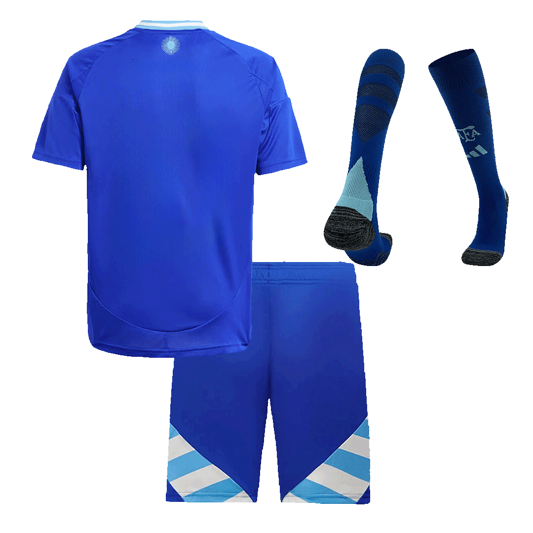 Kid's Argentina Away Football Shirt Kit(Jersey+Shorts+Socks) Copa America 2024