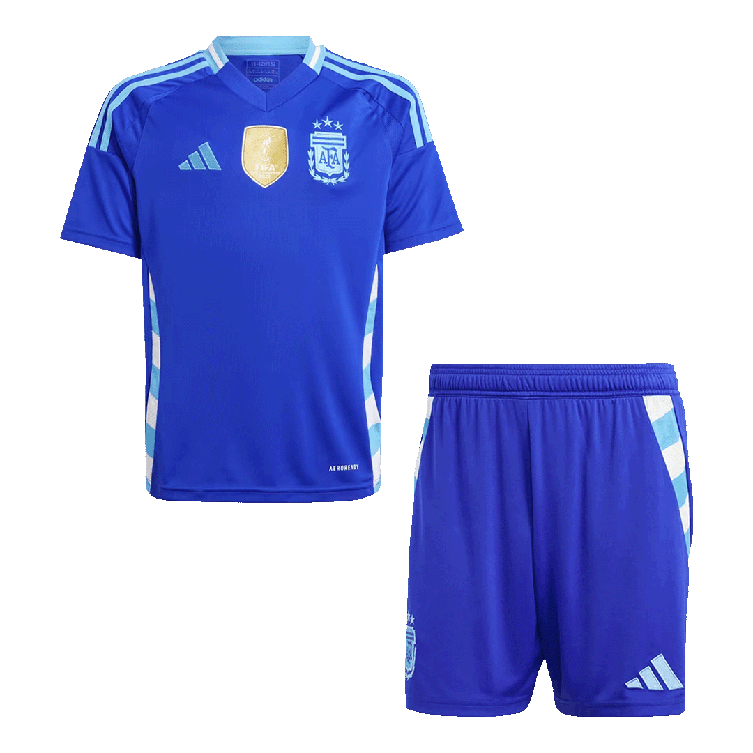 Kid's Argentina Away Football Shirt Kit(Jersey+Shorts) 2024