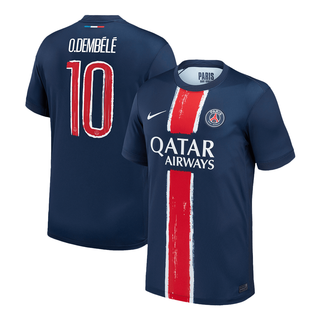 O.DEMBÉLÉ #10 PSG Home Football Shirt 2024/25 Navy - UCL