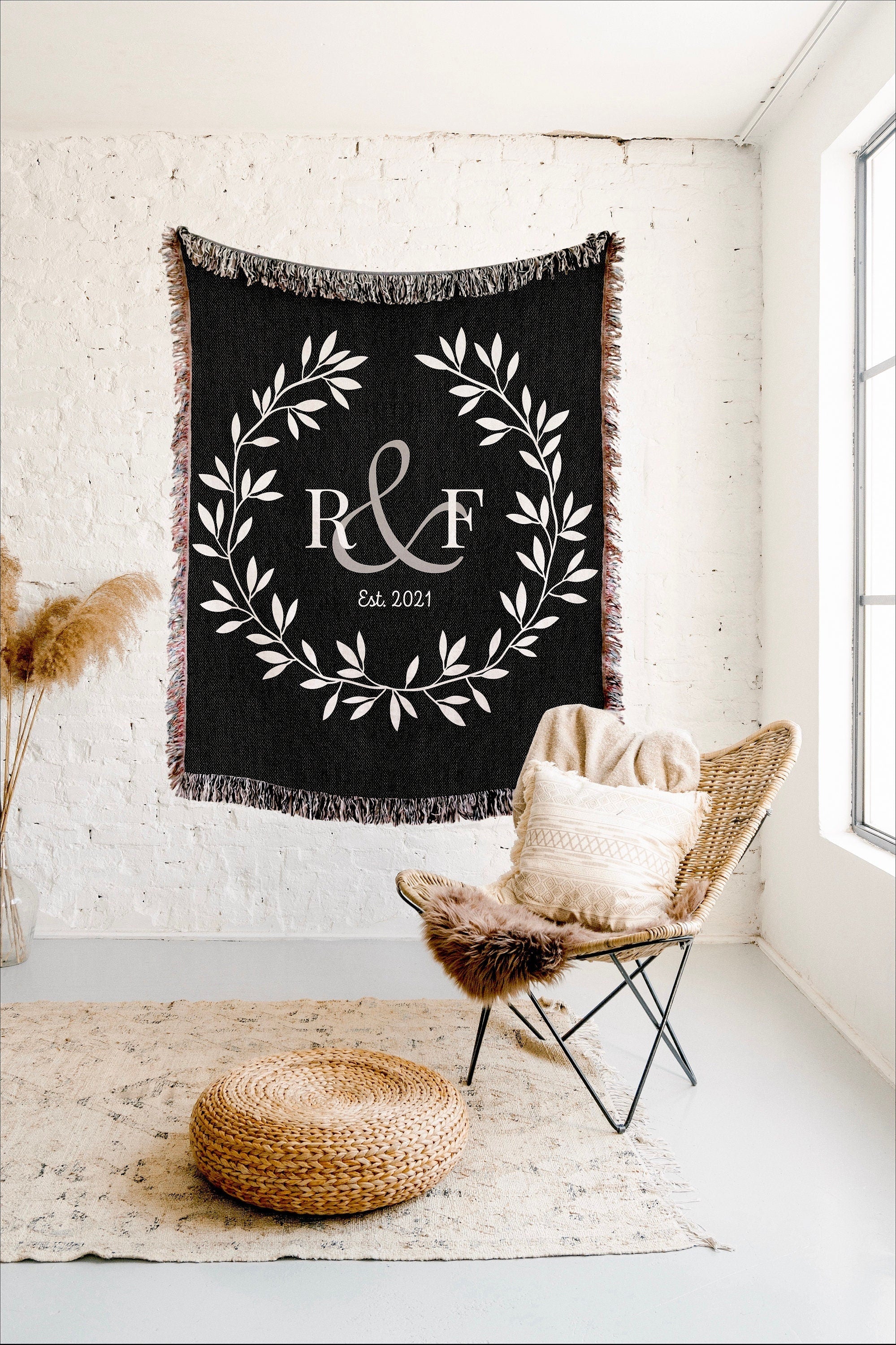 Cotton Anniversary Gift Mr and Mrs Blanket Family Name Blanket Girlfriend Boyfriend Engagement Gift For Couple Personalized Wedding Blanket