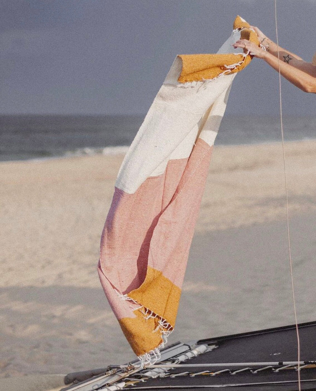 Handwoven Sunrise Blanket Throw – Mexican Artisan Boho Blanket, 48x73