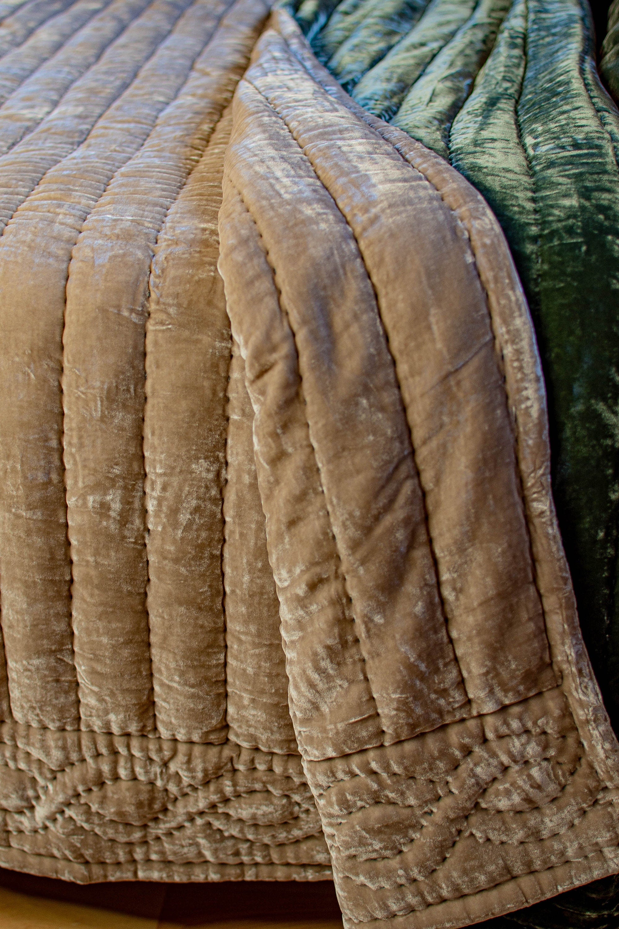 Silk Velvet Comforter and Pillowcases| Hand Quilted Duvet Bedspread| Christmas Gifts Bedding