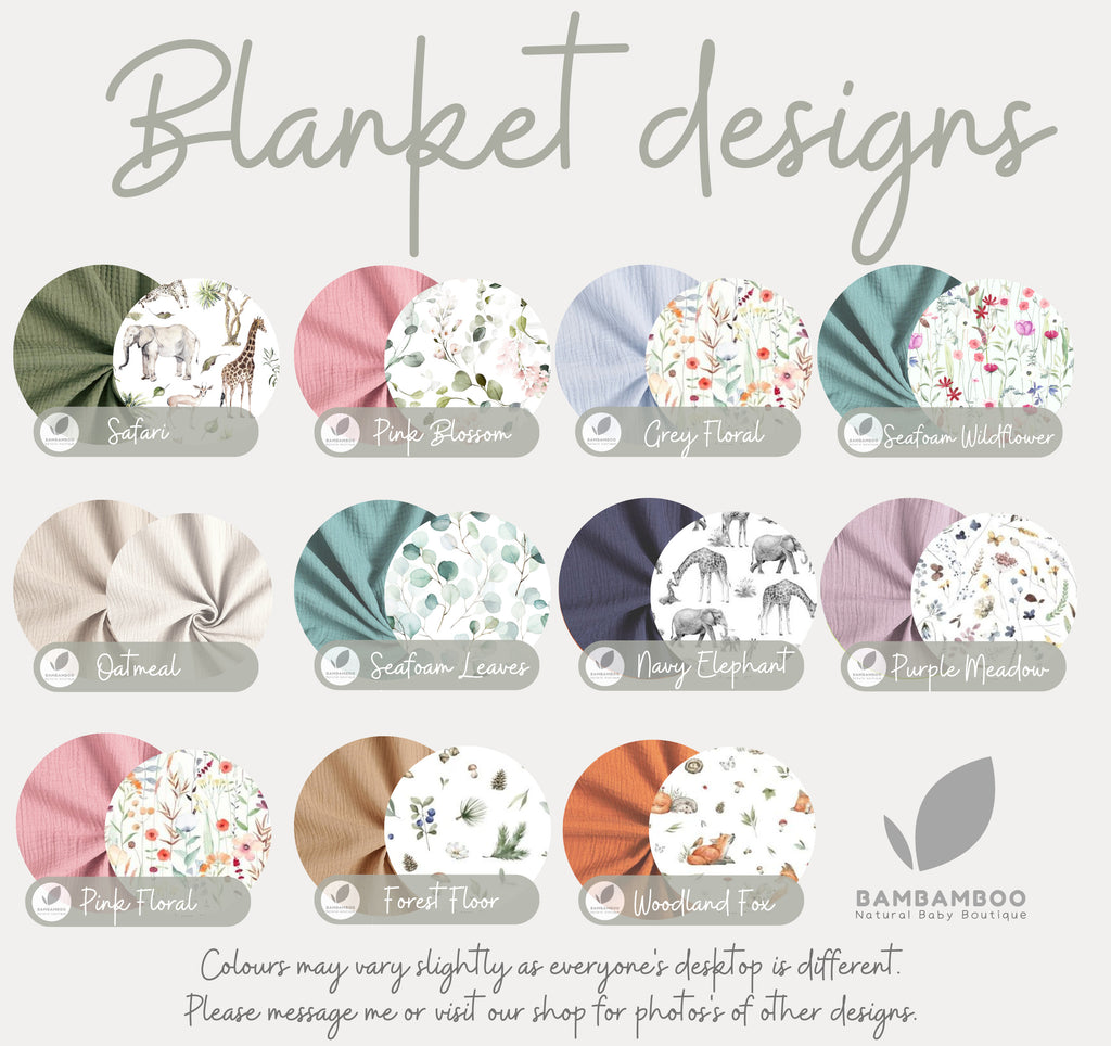 Wildflower Baby blanket, Personalized Organic Muslin Swaddle Blanket, Floral New Baby Girl Gift