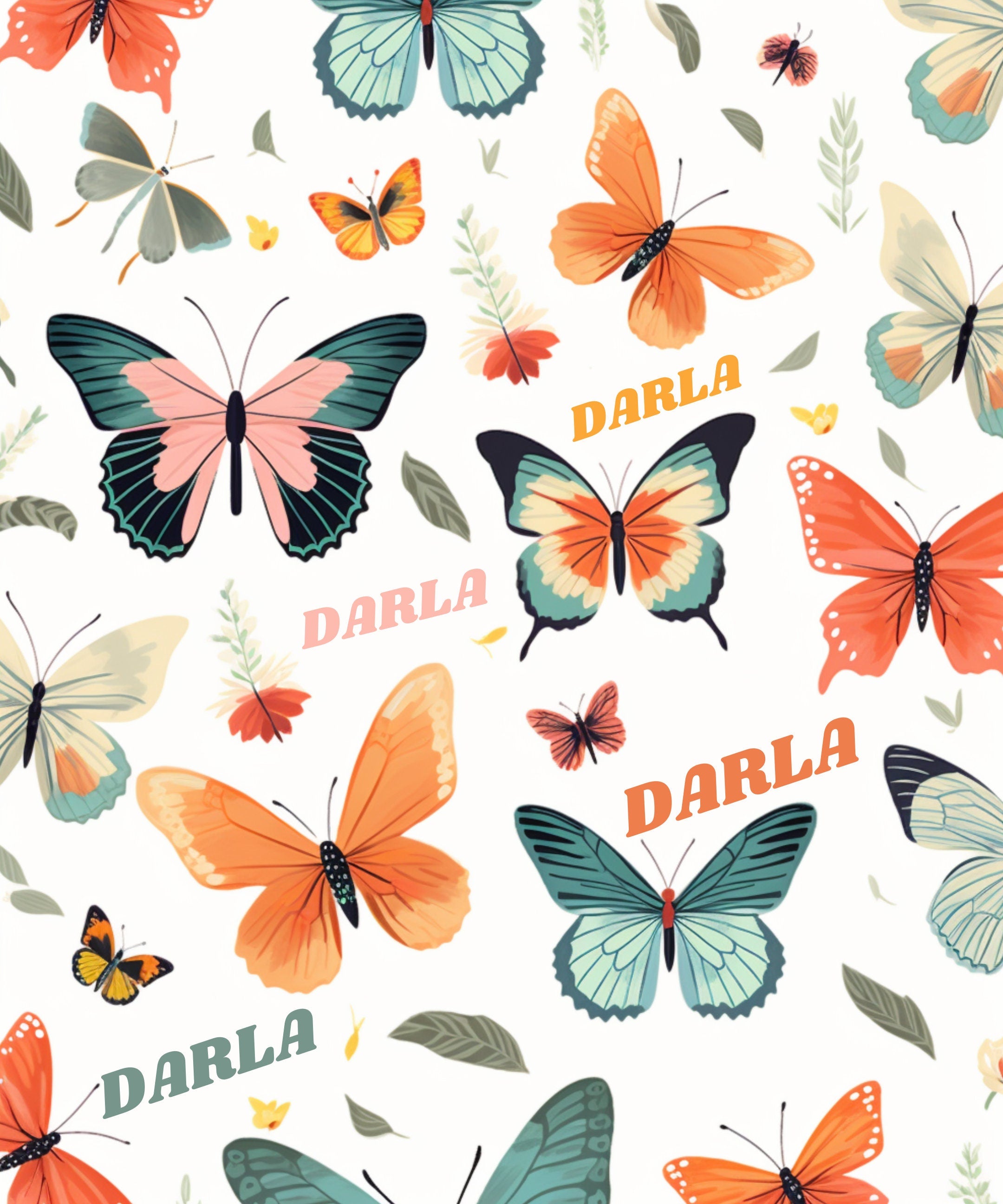 Kids Name Butterfly Blanket | Custom Name Butterfly Blanket l Baby Name Butterfly Blanket | Personalized Butterfly Throw Blanket l Boho