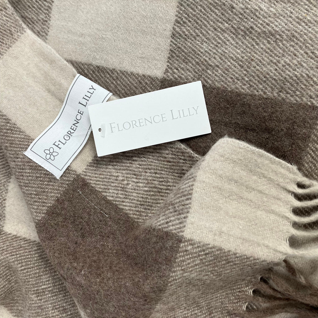 Jacob Check Recycled Wool Blanket/Throw by Florence Lilly
