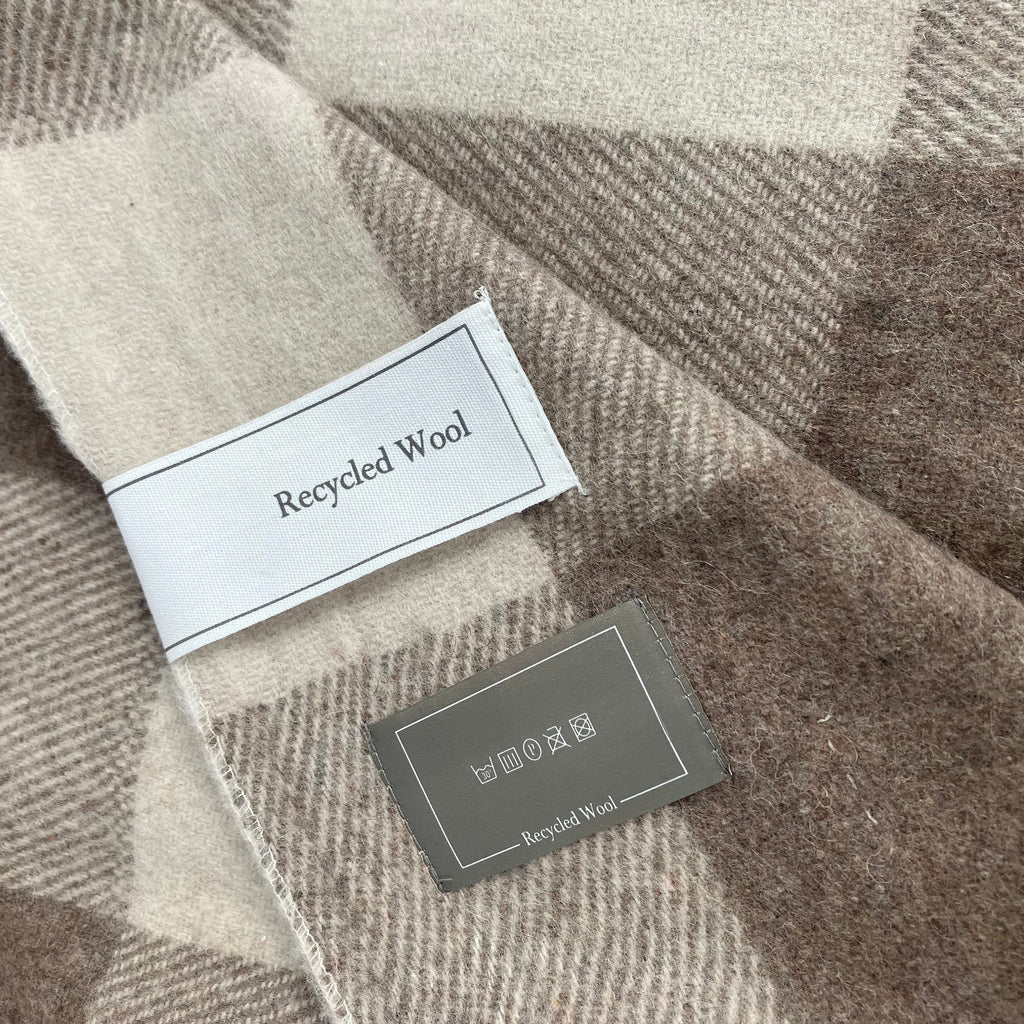Jacob Check Recycled Wool Blanket/Throw by Florence Lilly