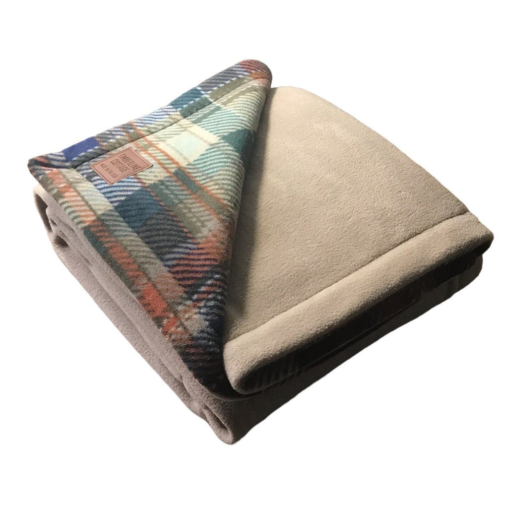 LAP BLANKET ~ Reversible Luxury Fleece Lap Blanket ~ Fall Fleece Lap Blanket ~ Plush Lap Fleece Blanket ~ Farmhouse Lap Blanket/Buckhorn