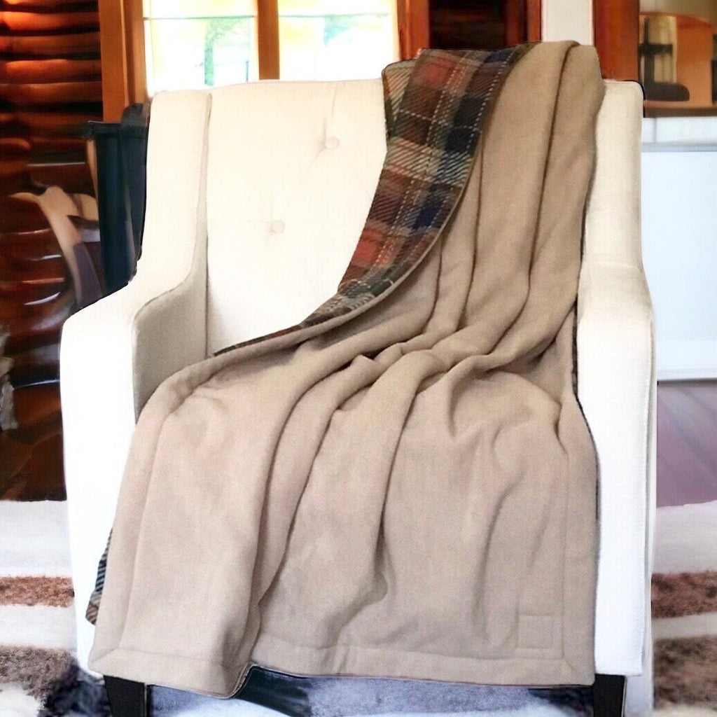 LAP BLANKET ~ Reversible Luxury Fleece Lap Blanket ~ Fall Fleece Lap Blanket ~ Plush Lap Fleece Blanket ~ Farmhouse Lap Blanket/Buckhorn
