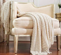 Knitted BEIGE Throw Woven Couch Throw Soft Cosy Bed Armchair Blanket Comfy Hand Knitted Throw Gifts Christmas GiftGifts for Her/Him