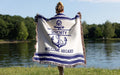 Personalized Boat Woven Blanket, Gift Boat Blanket 100% Cotton, Captain Gift or Boat Owner Decor, Welcome Aboard Woven Blanket Keepsake Gift
