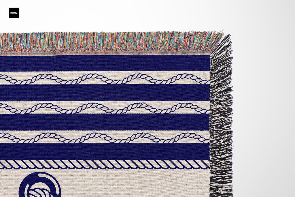 Personalized Boat Woven Blanket, Gift Boat Blanket 100% Cotton, Captain Gift or Boat Owner Decor, Welcome Aboard Woven Blanket Keepsake Gift