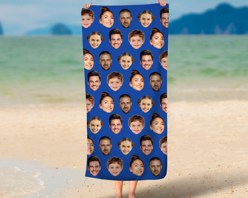 Custom Funny Face Beach Towel: Personalized Photo Gift