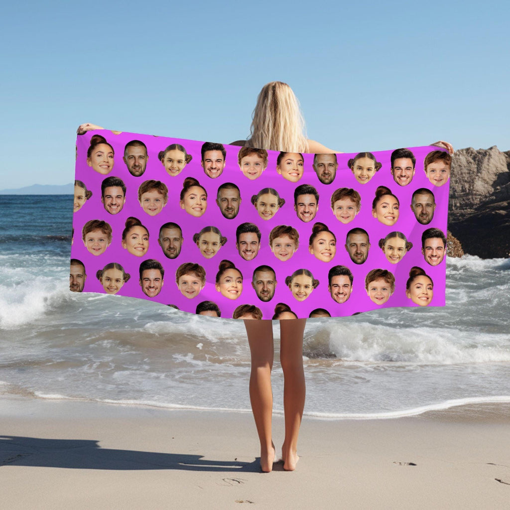 Custom Funny Face Beach Towel: Personalized Photo Gift