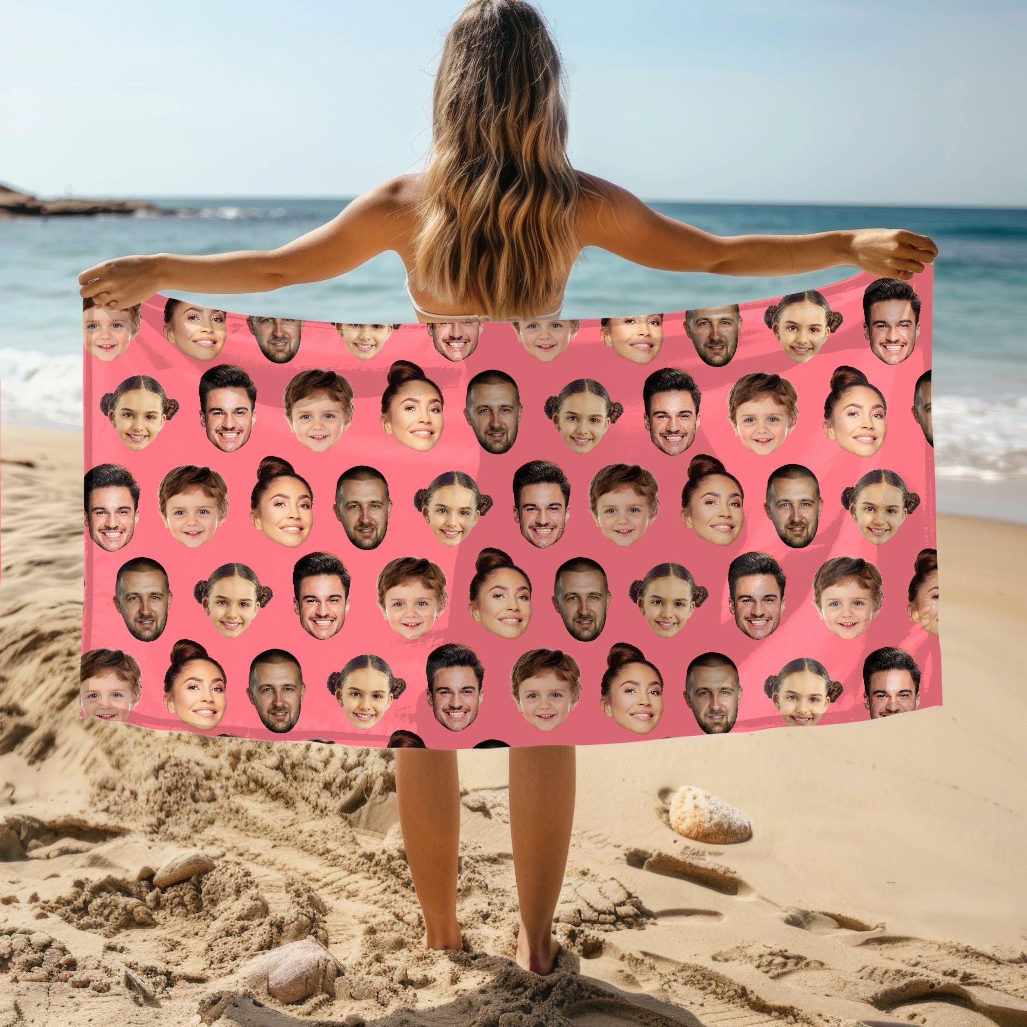 Custom Funny Face Beach Towel: Personalized Photo Gift