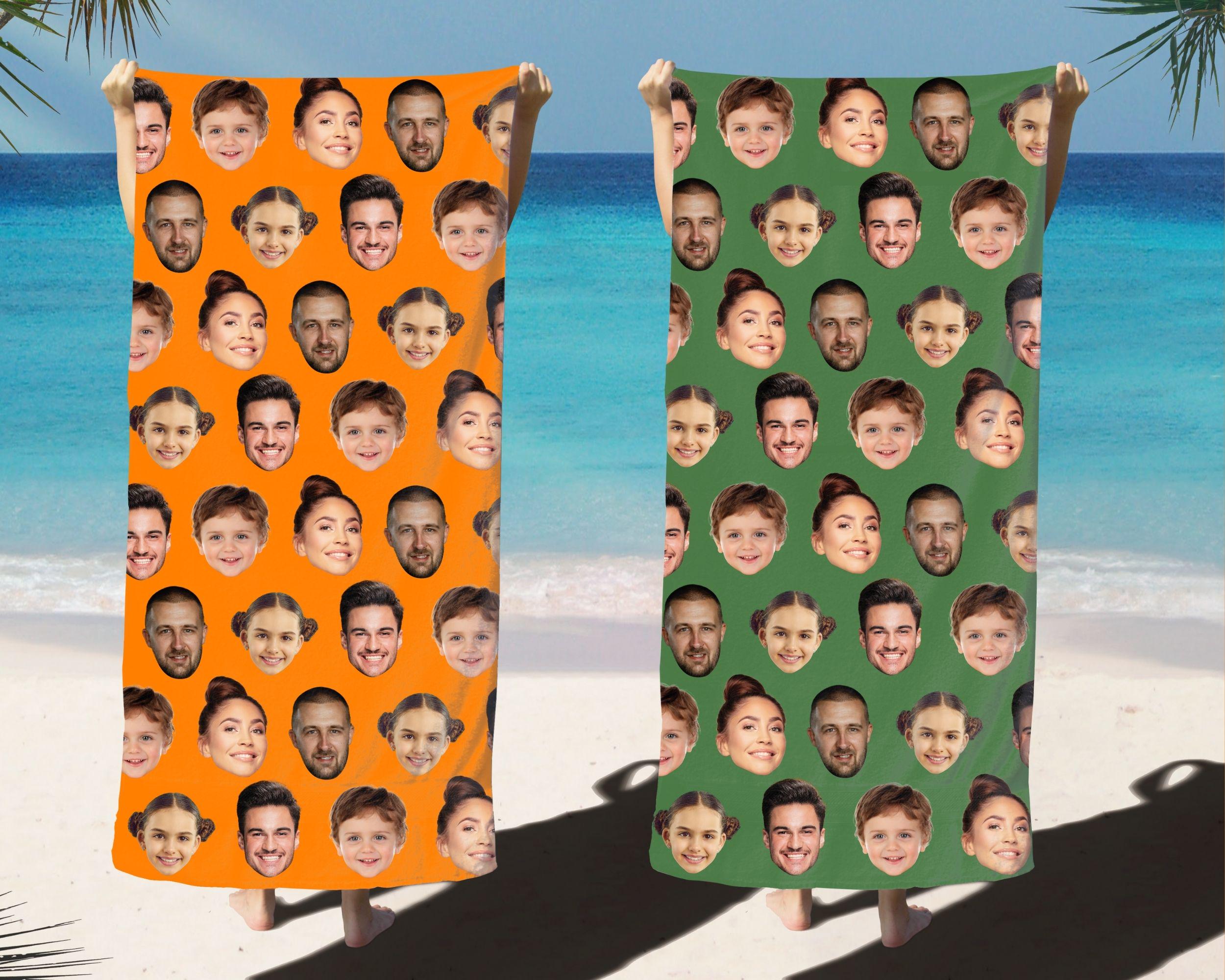 Custom Funny Face Beach Towel: Personalized Photo Gift