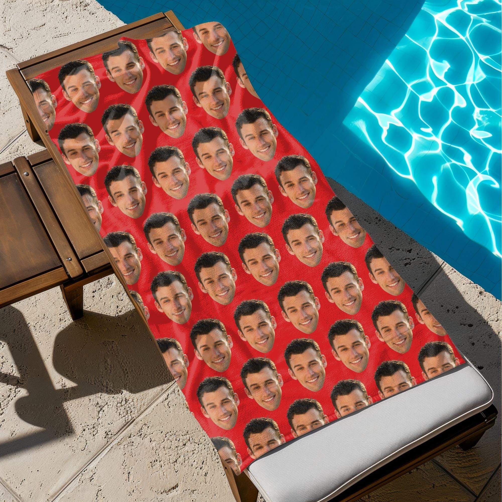 Custom Funny Face Beach Towel: Personalized Photo Gift