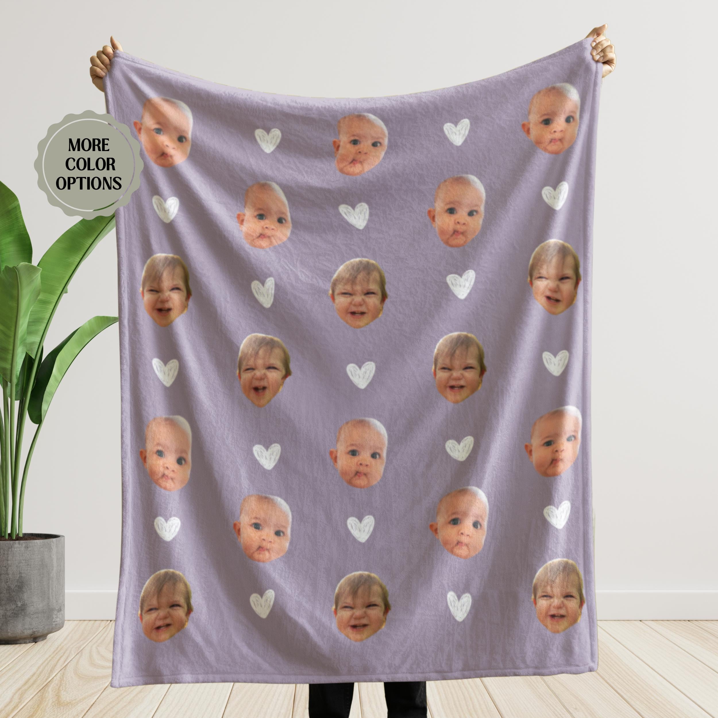 Custom Photo Face Blanket, Personalized Face Blanket, Custom Baby Photo Blanket for Grandma, Blanket with Baby Face, Gift for Grandma Throw