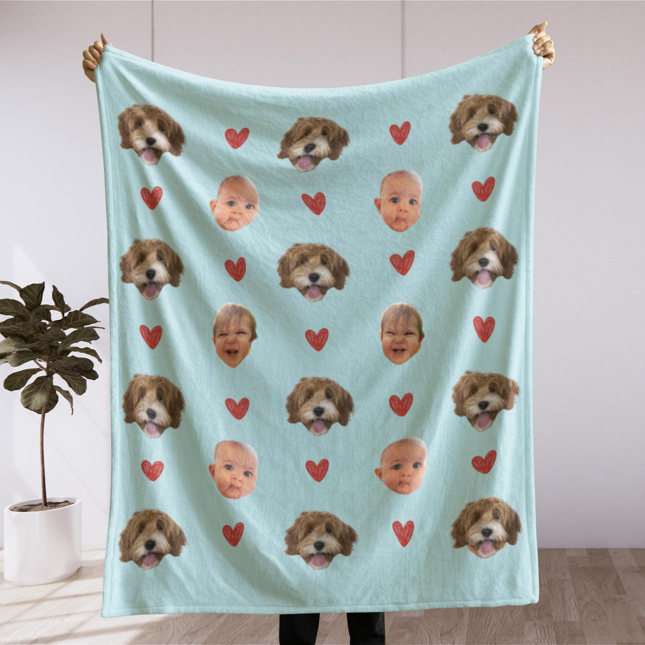 Custom Photo Face Blanket, Personalized Face Blanket, Custom Baby Photo Blanket for Grandma, Blanket with Baby Face, Gift for Grandma Throw